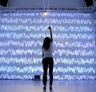 installation, immersive, creation, music, sound design, digital art, theoriz, lyon, lablab, noisy skeleton, kinect, gesture